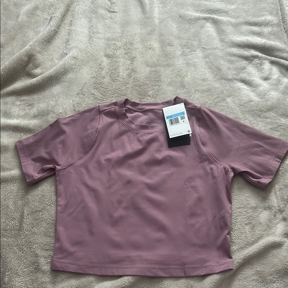 Nike Purple Crop Boxy Short Sleeve Tee dri fit
